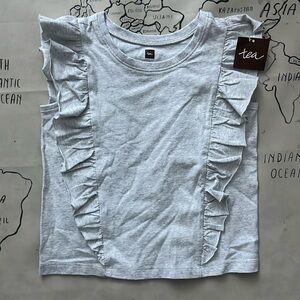 **NEW**Tea Collection no sleeve T-shirt with frills size 5